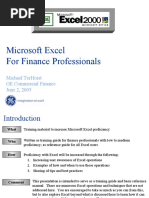 Microsoft Excel For Finance Professionals