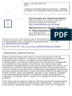 Contemporary Psychoanalysis: To Cite This Article: Jay R. Greenberg Ph.D. (2013) Reflections On Object Relations