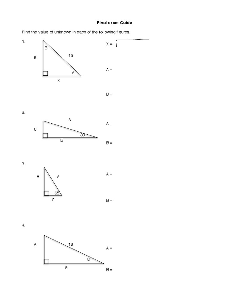 Finding Unknown Values in Geometry | PDF | Triangle | Elementary Geometry