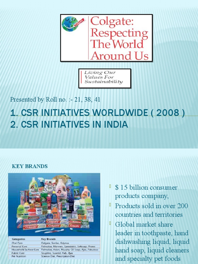 Colgate's Global CSR Initiatives Overview | PDF | Corporate Social ...