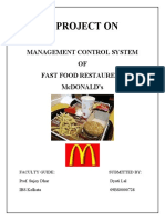 Management Control System of McDonald's