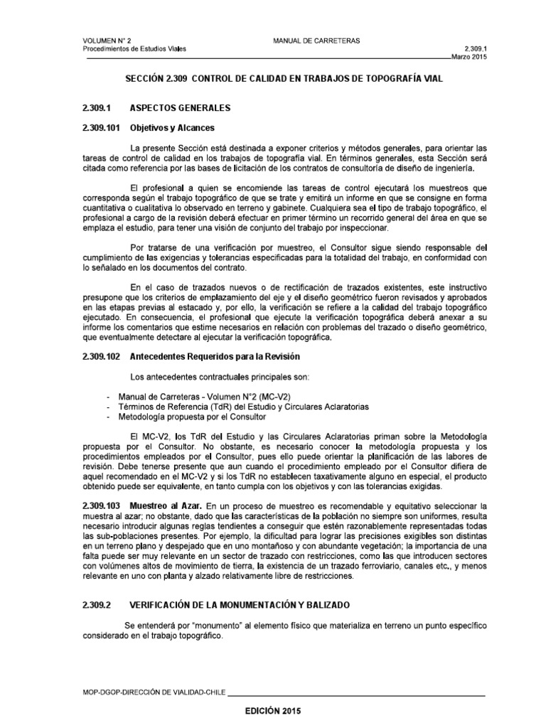 Control de Calidad en Topografía Vial | PDF | Topografía