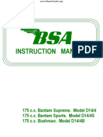 BSA D14 175 Bantam Supreme Sports Bushman Maintenance Instruction Manual PDF