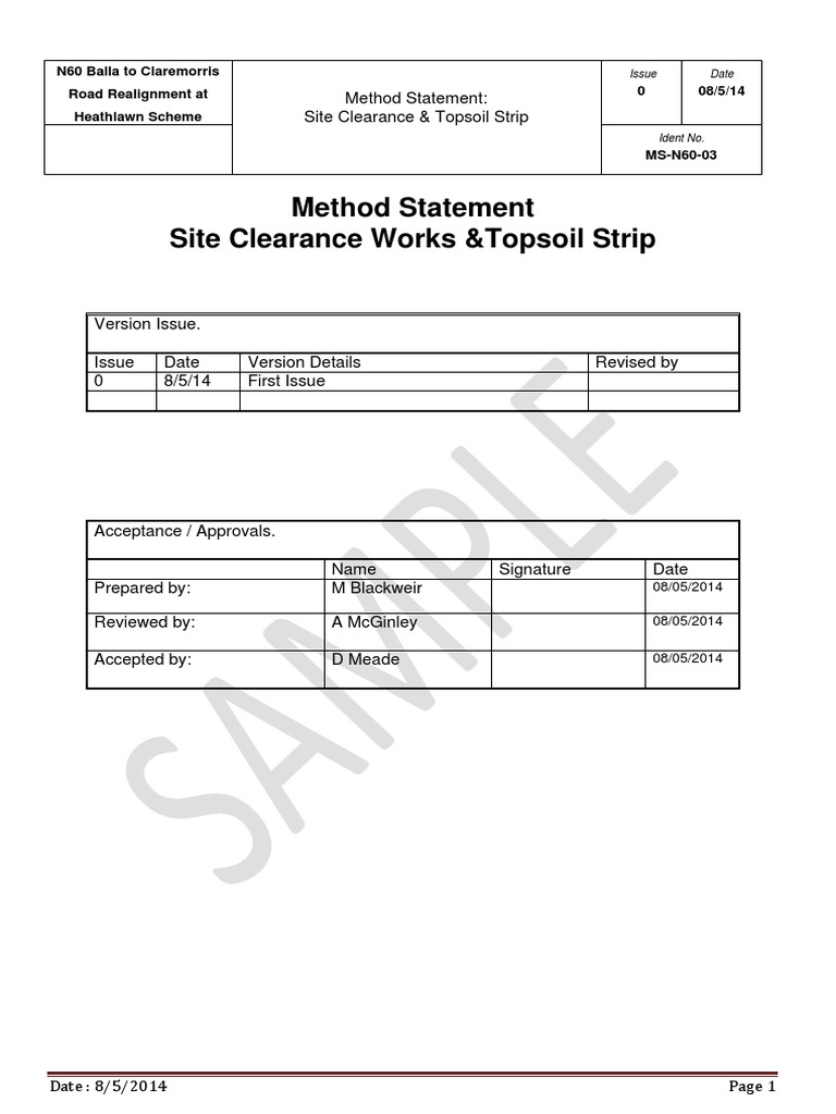 1c. MS 03 Site Clearance Topsoil Strip DF | PDF | Surface Runoff ...