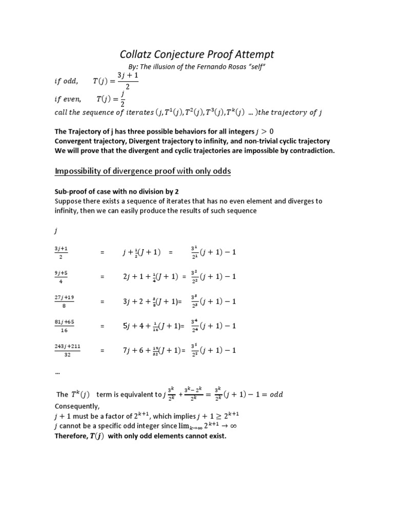 Collatz Conjecture Proof | PDF | Mathematical Objects | Number Theory