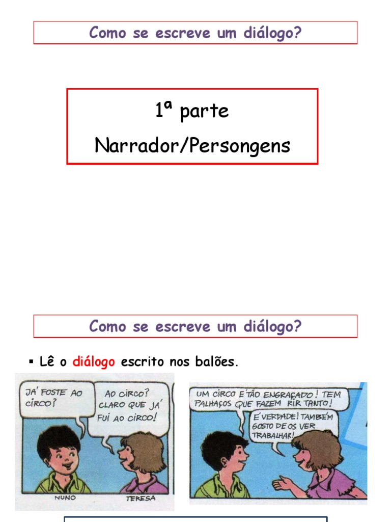 Como Se Escreve Um Dialogo | PDF | Palhaço | Lazer
