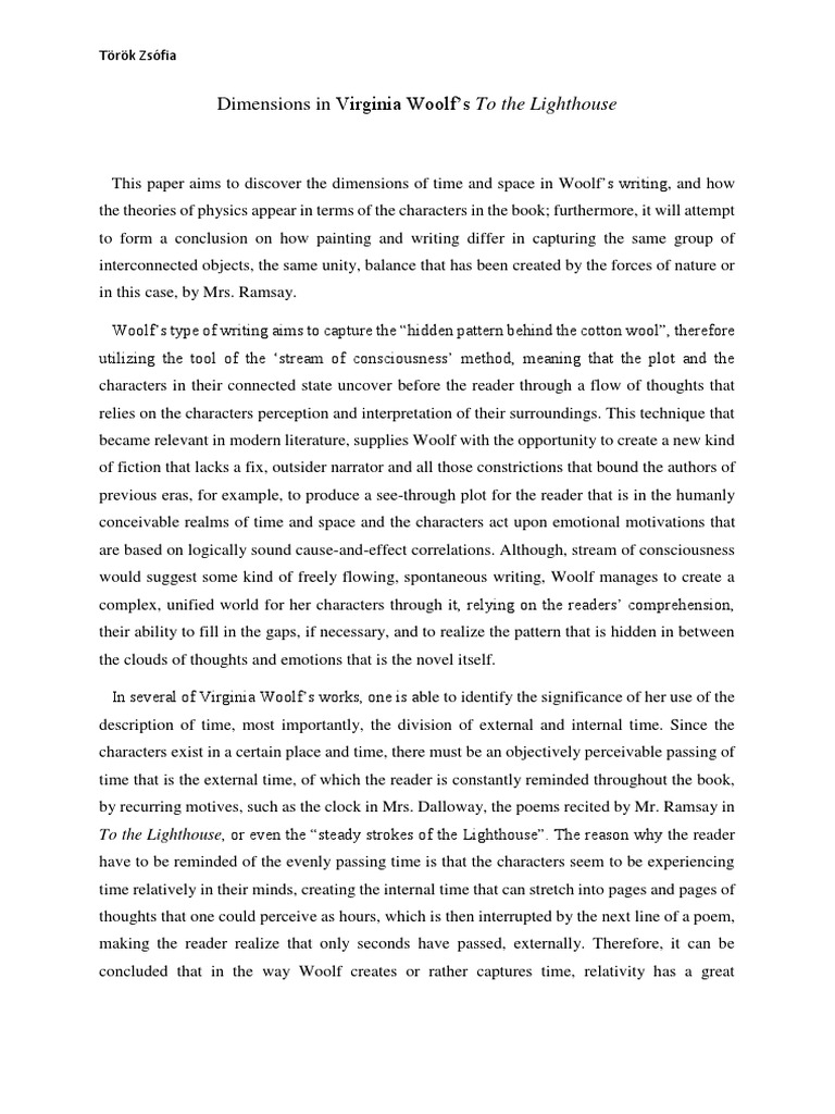 Dimensions of Time and Space in Woolf | PDF | To The Lighthouse ...