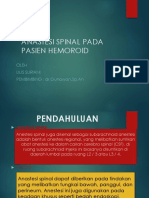 Anastesi Spinal Pada Pasien Hemoroid Grade IV PTT