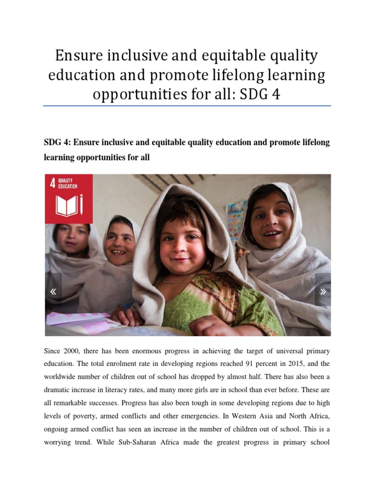Ensure Inclusive And Equitable Quality Education And Promote Lifelong