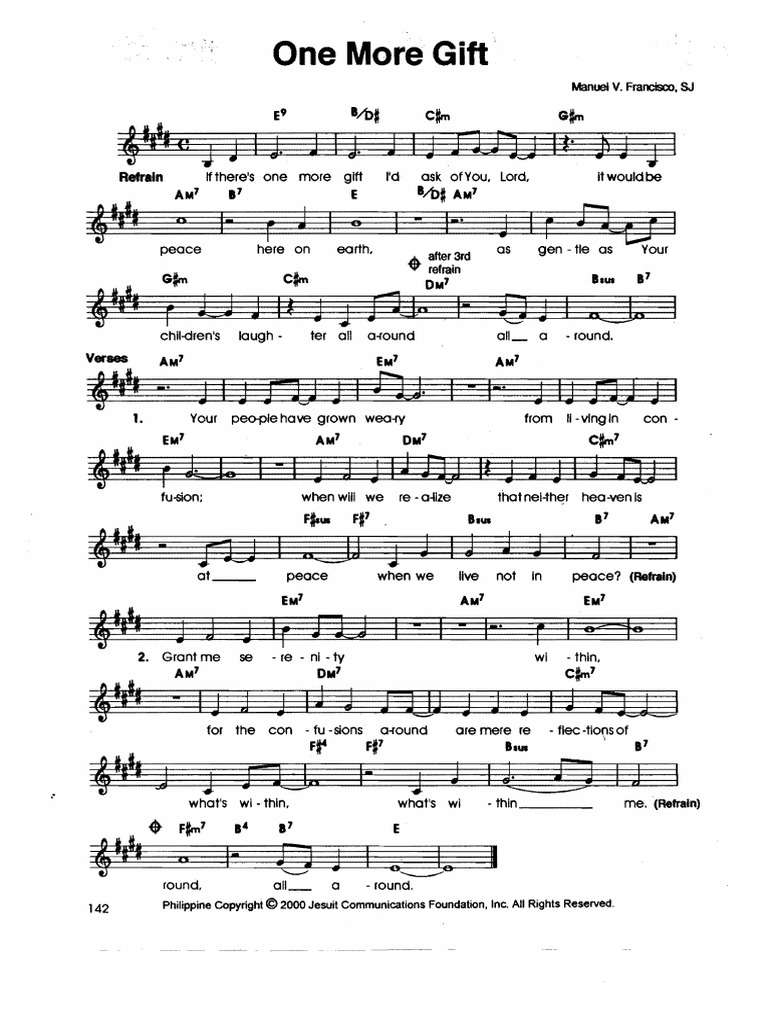 One More Gift Music Sheet Pdf