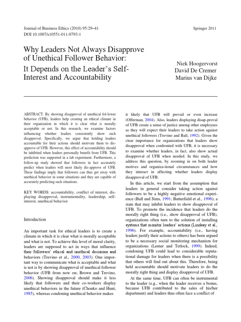 (HCD) Why Leaders Not Always Disapprove Follower Behavior