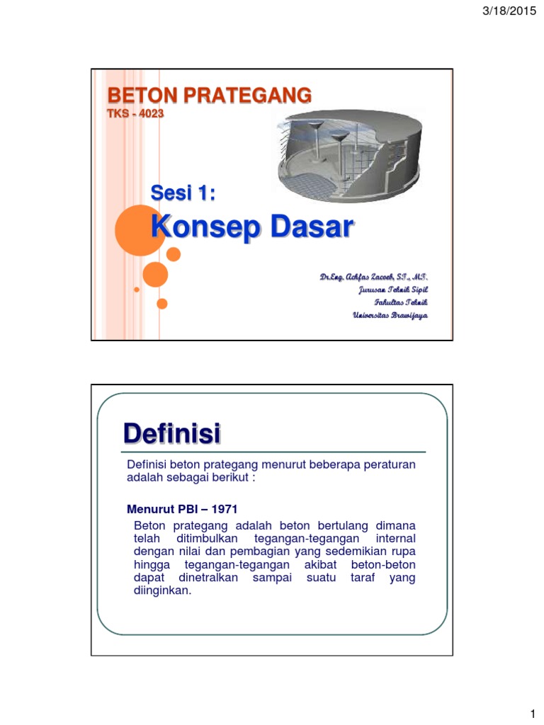2022 Slide Beton Prategang 1 Konsep Dasar Achfas 2022 Slide Beton Prategang 1 Konsep Dasar Achfas