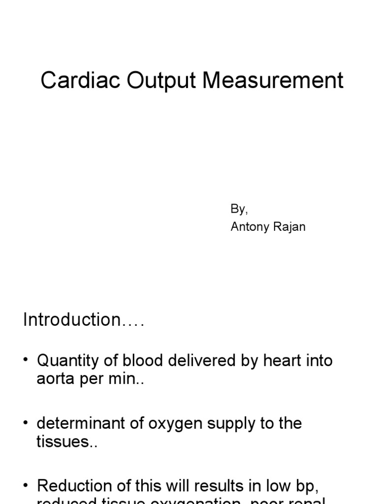 Cardiac Output Measurement Techniques | PDF | Cardiovascular System ...