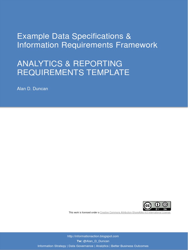 Analytic and Reporting Requirements Template  PDF  Analytics For Reporting Requirements Template