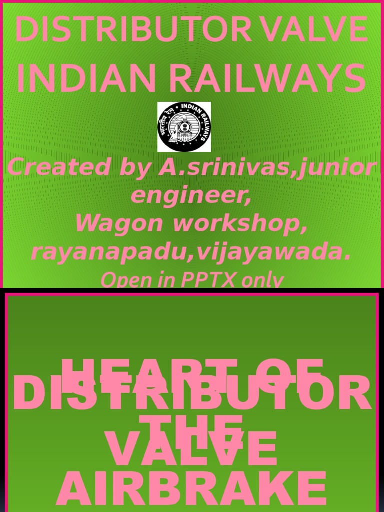 Distributor Valve, Indian Railways. PDF Distributor Valve