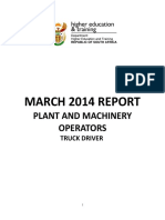 March 2014 Report: Plant and Machinery Operators