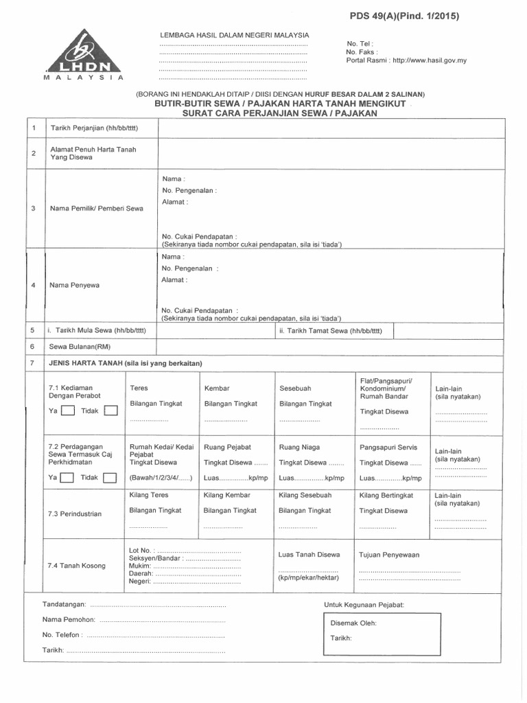 Jenis Surat Cara Dalam Borang Pds
