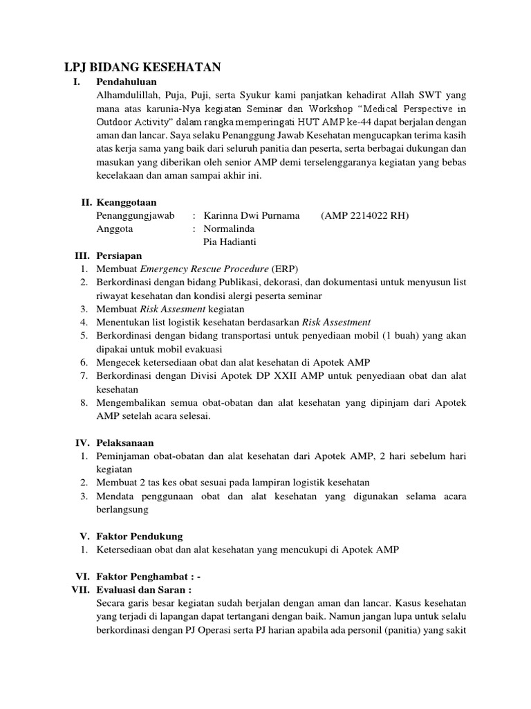 Lpj Seminar Bidang Kesehatan