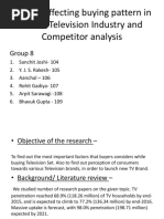 Factors Affecting Buying Pattern in Indian Television Industry and Competitor Analysis