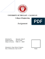 Assignment: University of The East - Caloocan College of Engineering