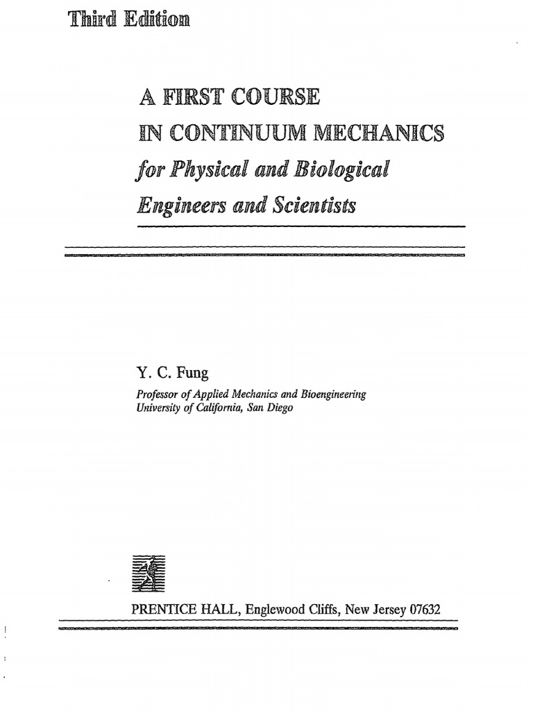 Fung A First Course in Continuum Mechanics PDF | PDF