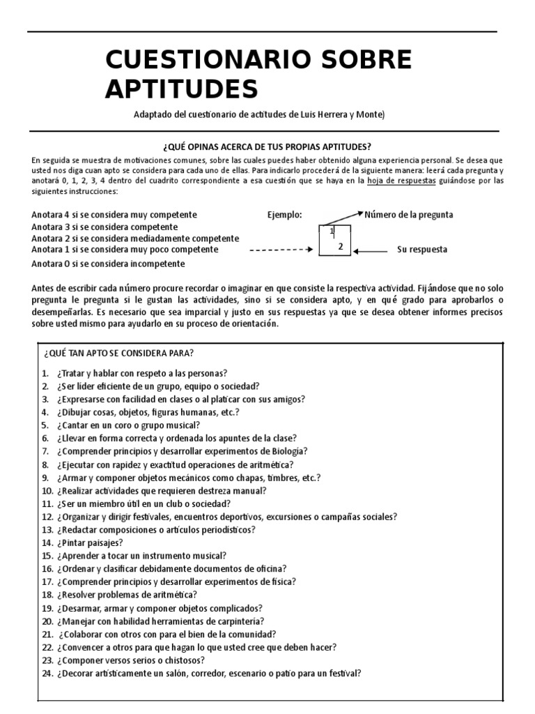 Test De Aptitudes Laborales Pdf