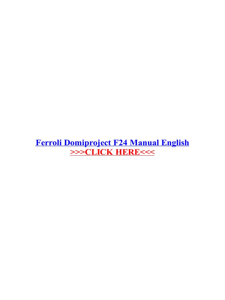 Ferroli domiproject c 24 инструкция
