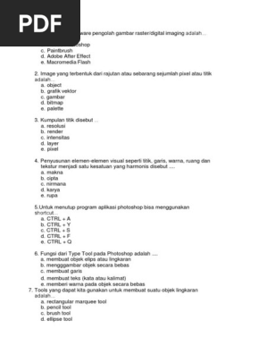 Soal Uas Desain  Grafis  Percetakan  Kelas  11  Semester 2 