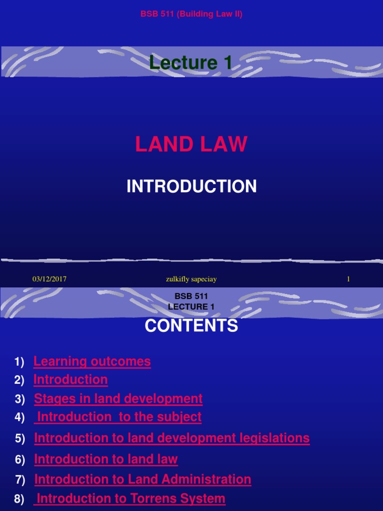 Overview of Land Law and Torrens System | PDF | Local Government ...
