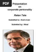 Presentation On Corporate Personality: Ratan Tata