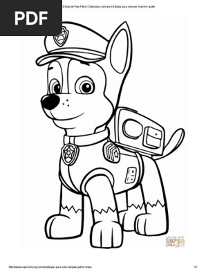 Dibujo De Paw Patrol Chase Para Colorear Dibujos Para Colorear Imprimir Gratis Pdf