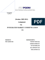 (Session: 2009-2011) : Assignment On Integrated Market Communication