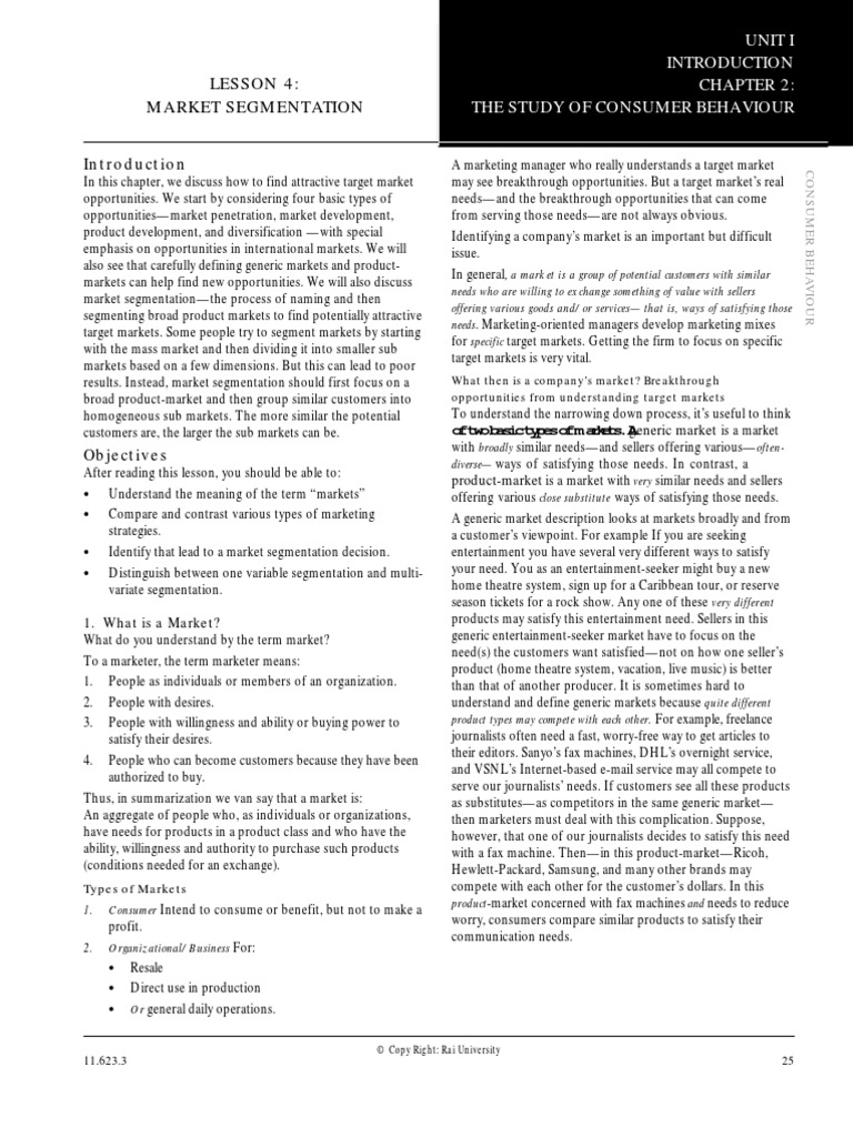 Lecture 04 | PDF | Market Segmentation | Consumer Behaviour