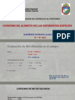 Consumo de Alimento de Las Diferentes Especies