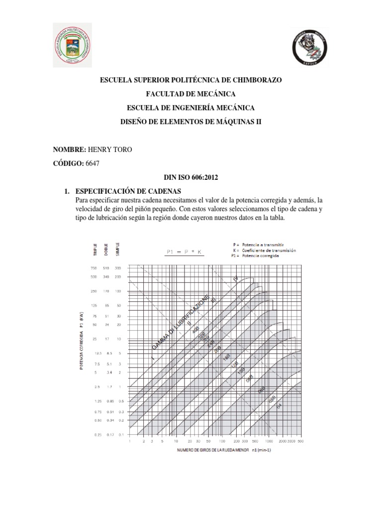 Especificaciones de Cadenas ISO 606 | PDF | Engranaje | Transmisión ...