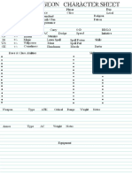 Dice & Dungeon Character Sheet