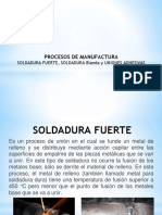 Procesos de manufactura: soldadura fuerte, soldadura blanda y uniones adhesivas