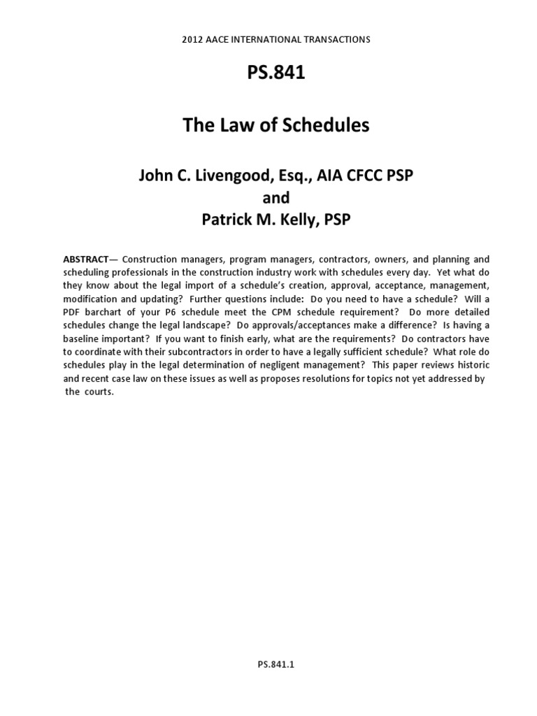 SCHEDULE DEFINITION LAW visual data 7