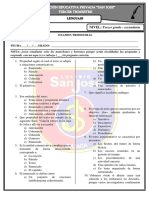 Examen Segundo Trimestre de Comunicacion - Tercer Grado