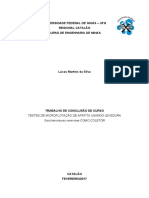 Testes de microflotação de apatita usando levedura Saccharomyces cerevisae