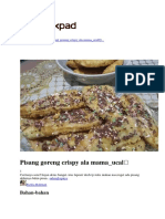 Ngobrol Seputar Resep Pisang Goreng Crispy Ala Mama