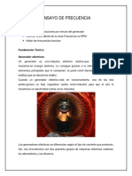 Ensayo de frecuencia generador eléctrico