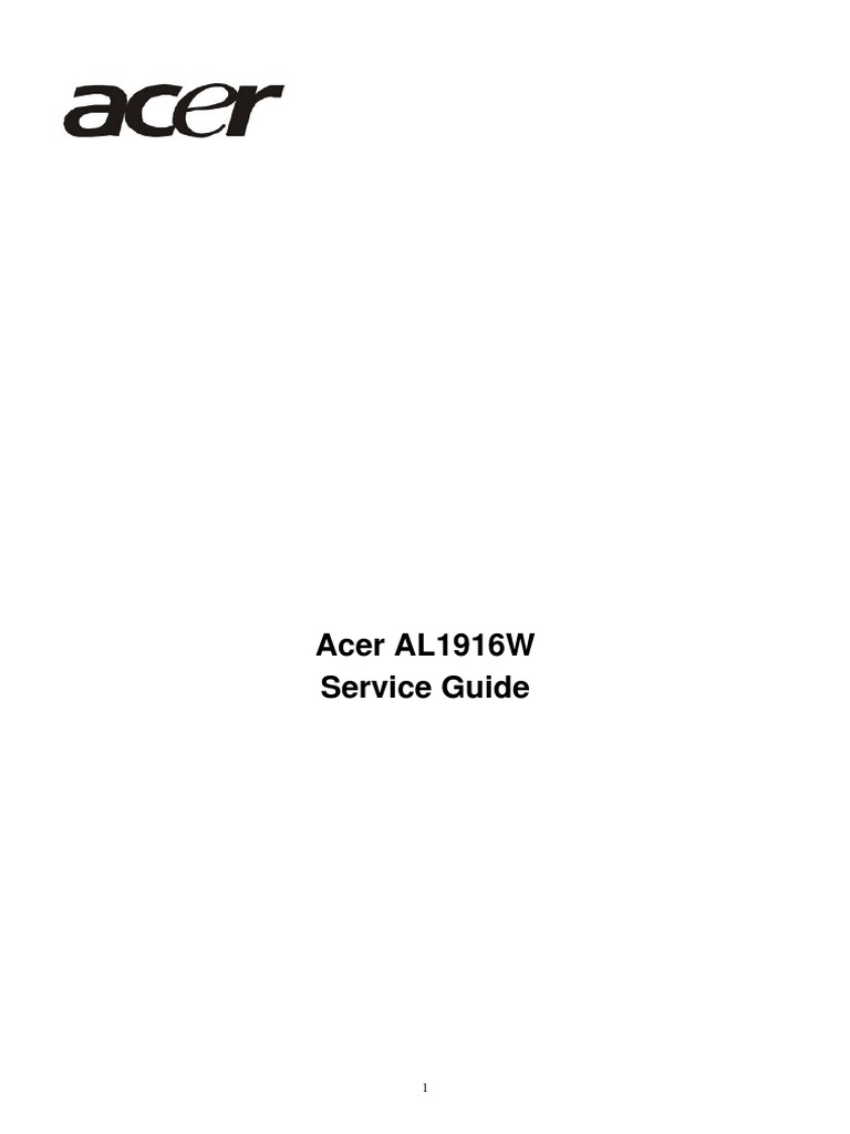 Acer Al1916w SM 2 PDF | PDF | Ac Power Plugs And Sockets.