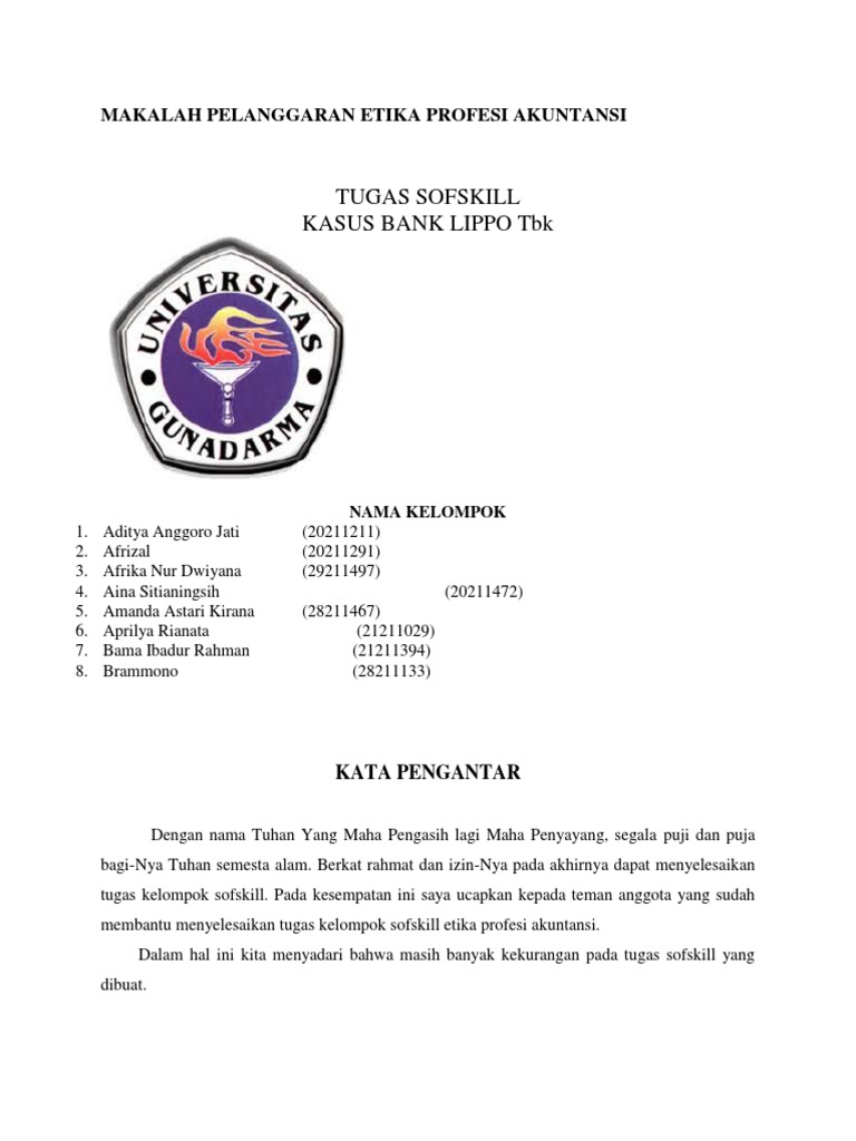 Makalah Pelanggaran Etika Profesi Akuntansi