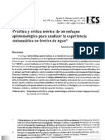 PRÁCTICA Y CRÍTICA TEÓRICA DE UN ENFOQUE EPISTEMOLÓGICO PARA ANALIZAR LA EXPERIENCIA SOCIOESTÉTICA EN FRENTES DE AGUA