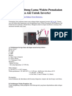 Cara Menghitung Lama Waktu Pemakaian Dan Pengisian Aki Untuk Inverter