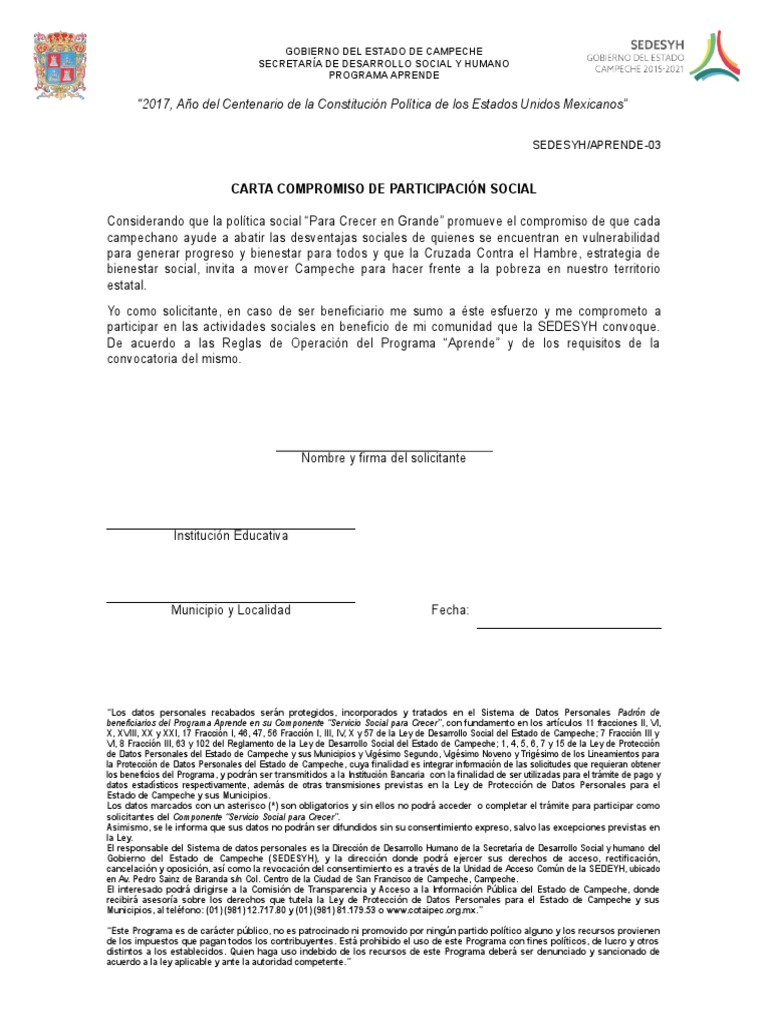 Carta Compromiso Part Social
