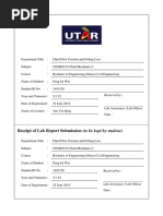 Receipt of Lab Report Submission (To Be Kept by Student)