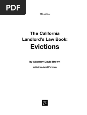 The California Landlords Eviction Law Book