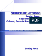 Structure Methods: Zoning Area - Sequence of Work - Column, Beam & Slab Methods